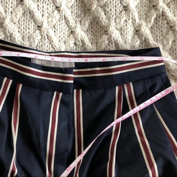 ASOS DESIGN wide leg pants in navy regatta stripe - Picture 4 of 4